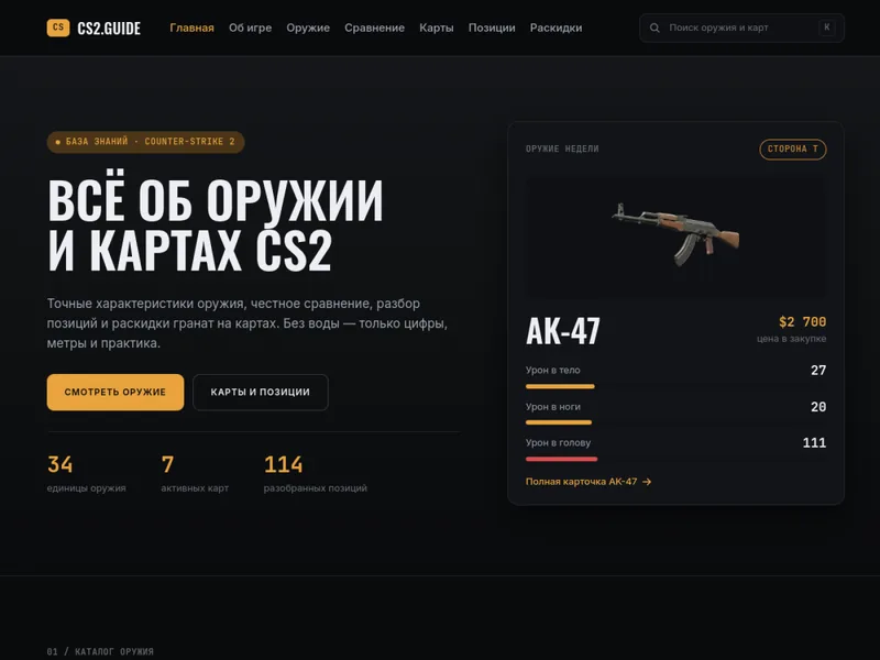 Скриншот сайта Саши про Counter-Strike
